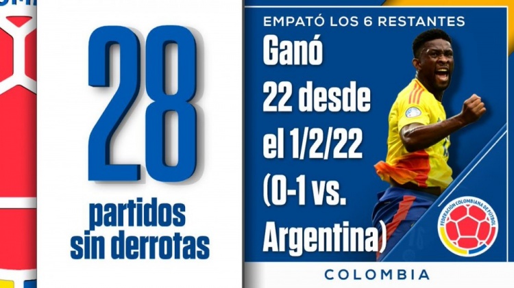 决赛相遇！哥伦比亚上次输球是在2022年2月份，对手就是阿根廷